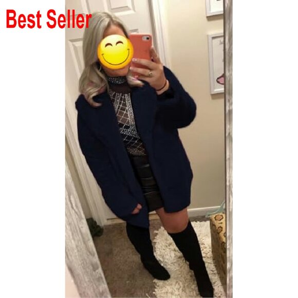 Oversized Faux Fur Coat Lapel Buttons Boyfriend Style Winter Warm Cozy Chic - Picture 3 of 5